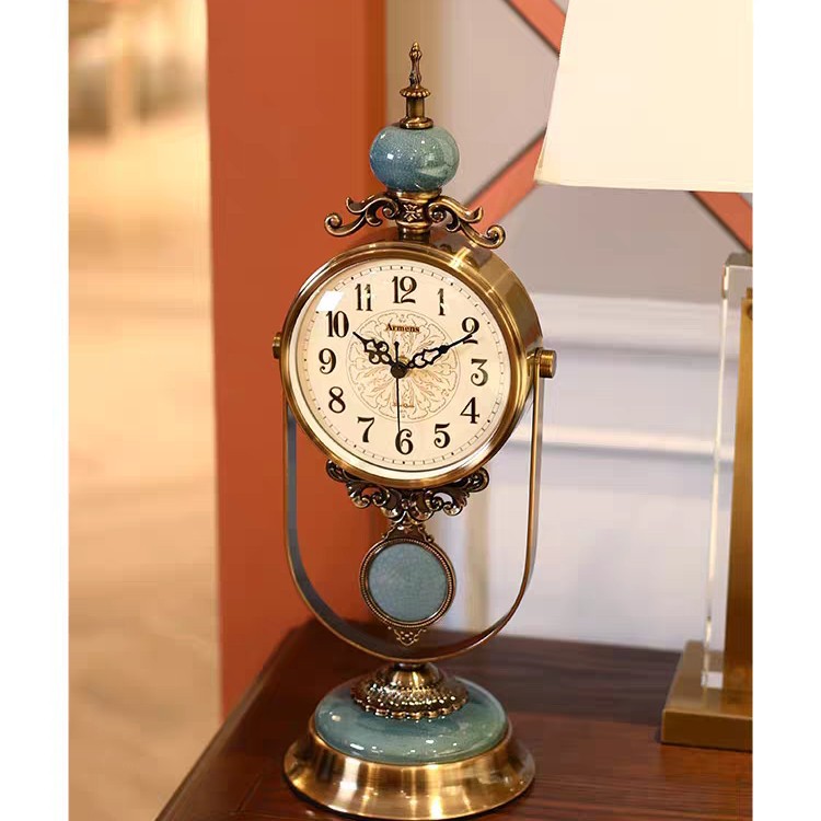 装饰时钟轻奢石英钟表台式家用表摆摆件客厅现代简约座钟摆钟复古