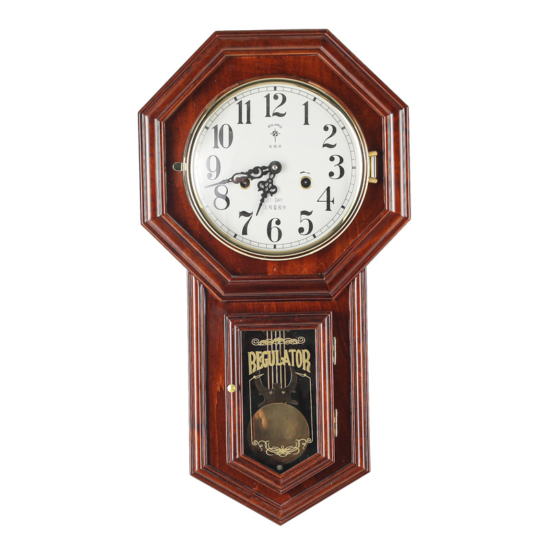 北极星源头工厂批发 20167 高档复古式31天发条式机械简约款挂钟